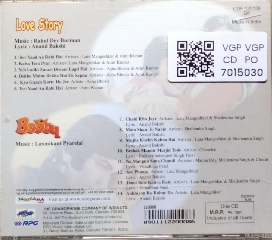 Rahul Dev Burman, Laxmikant Pyarelal - Love Story / Bobby (CD)