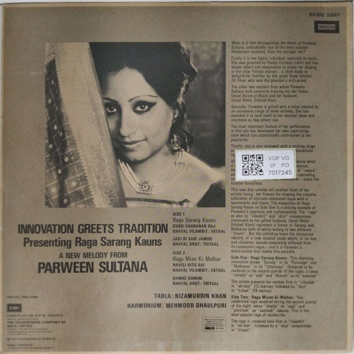 Parween Sultana - Innovation Greets Tradition (Vinyl)