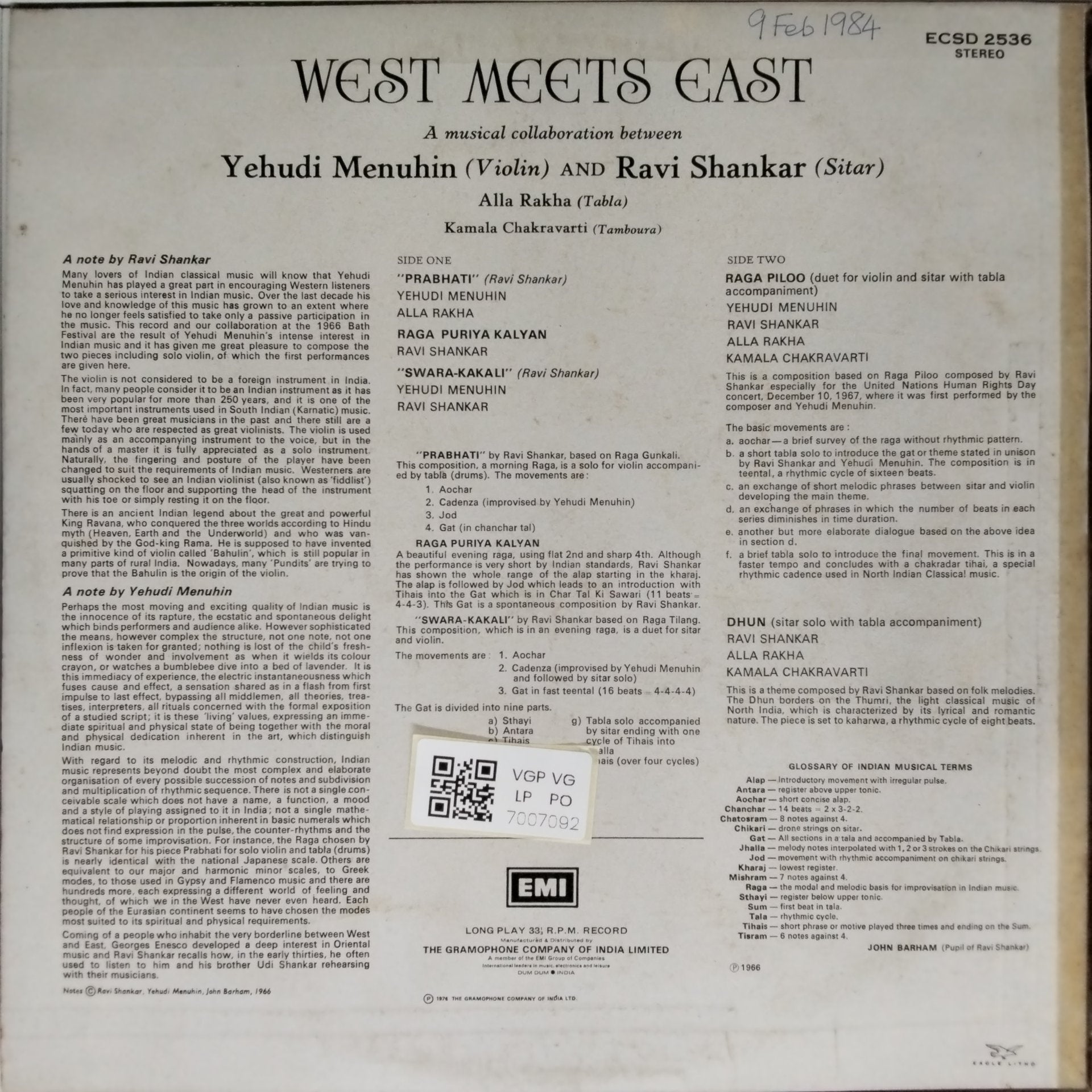 Yehudi Menuhin, Ravi Shankar - West Meets East (Vinyl)