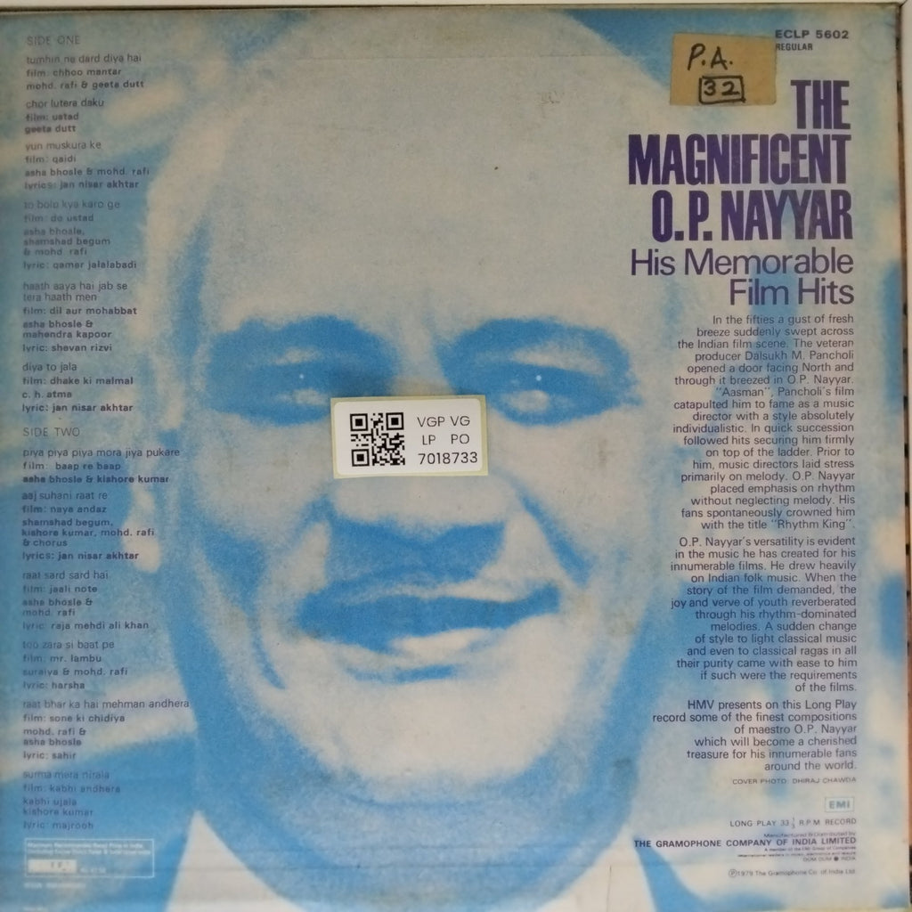 O.P. Nayyar - The Magnificent O.P. Nayyar: His Memorable Film Hits (Vinyl)