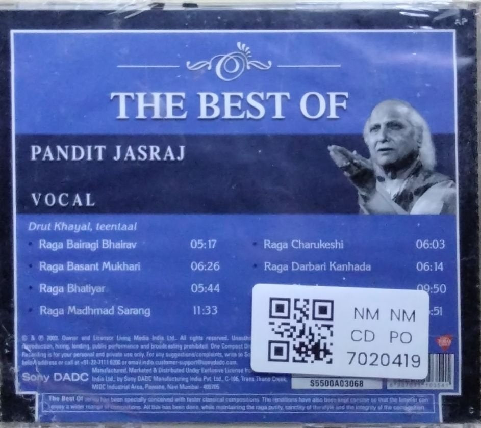 Shaarangdev Pandit Pandit Jasraj - The Best of Pandit Jasraj (CD) – MusicCircle