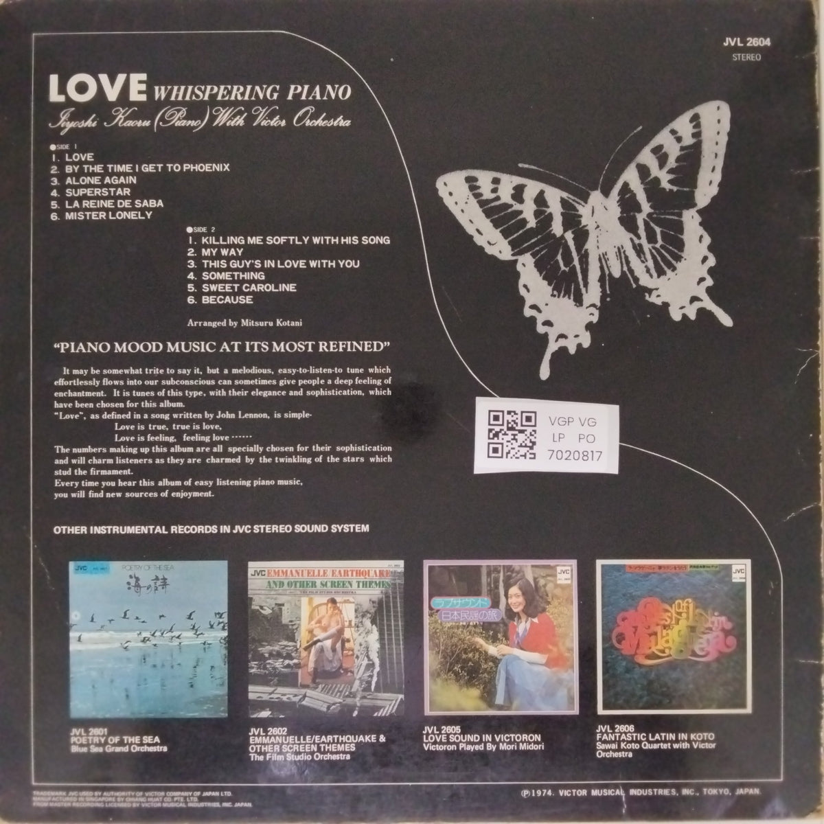 Kiyoshi Kawauchi (Piano) With Victor Orchestra - Love Whispering Piano (Vinyl)
