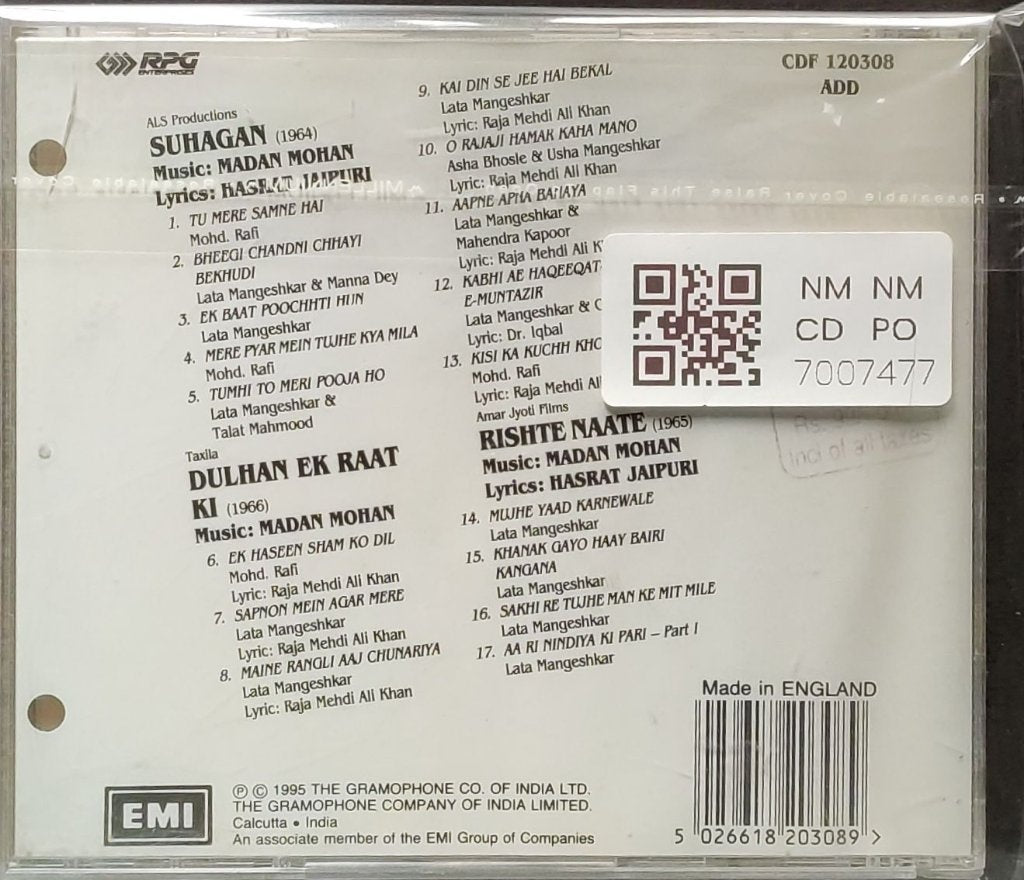 Madan Mohan - Suhagan / Dulhan Ek Raat Ki / Rishte Naate (Made in England) (CD)
