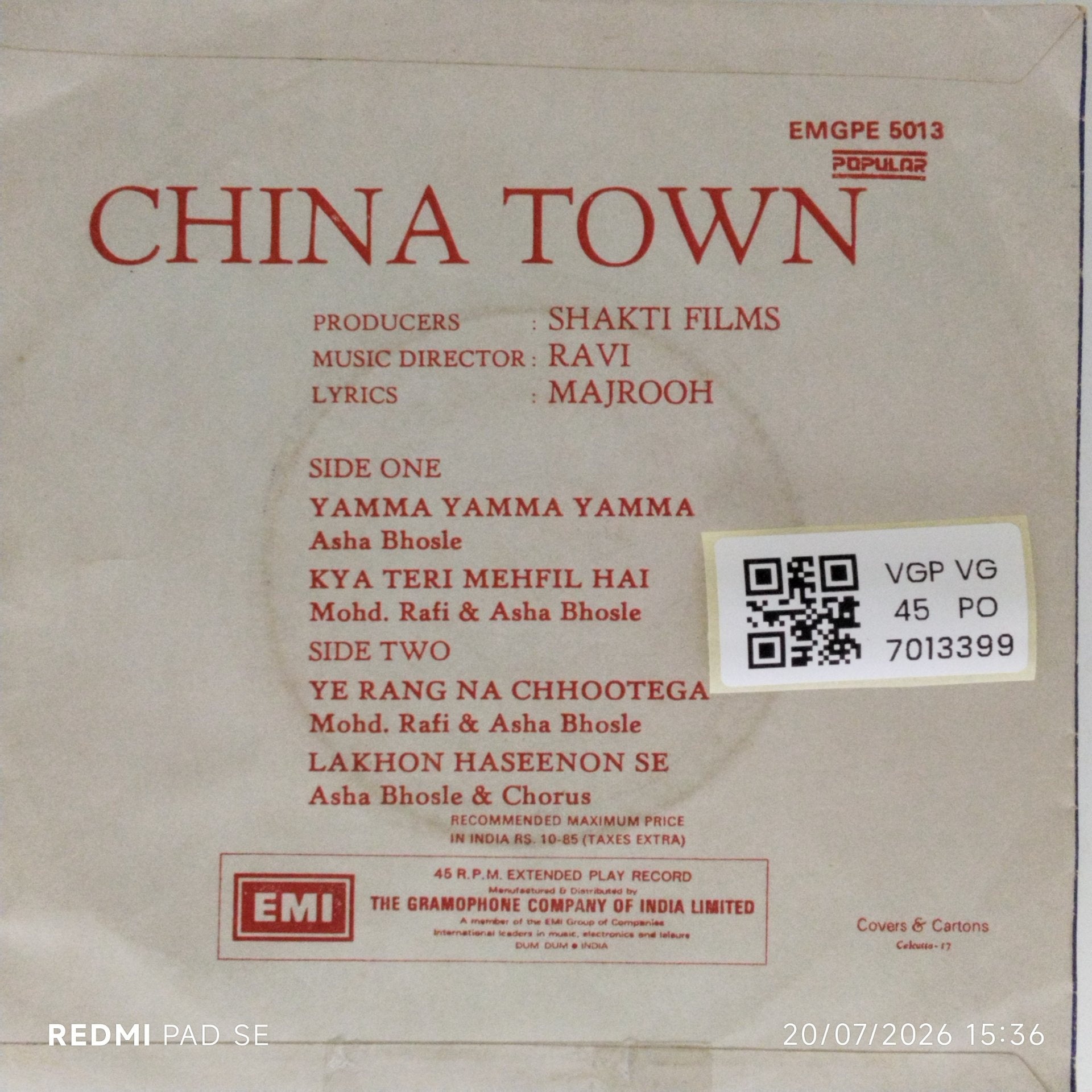 Ravi - China Town (45-RPM)