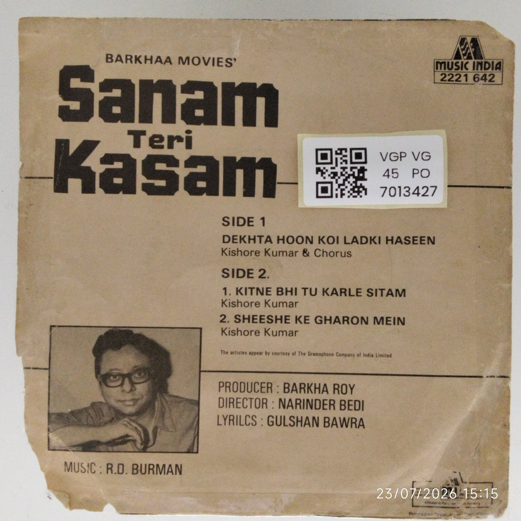 R.D. Burman - Sanam Teri Kasam (45-RPM)