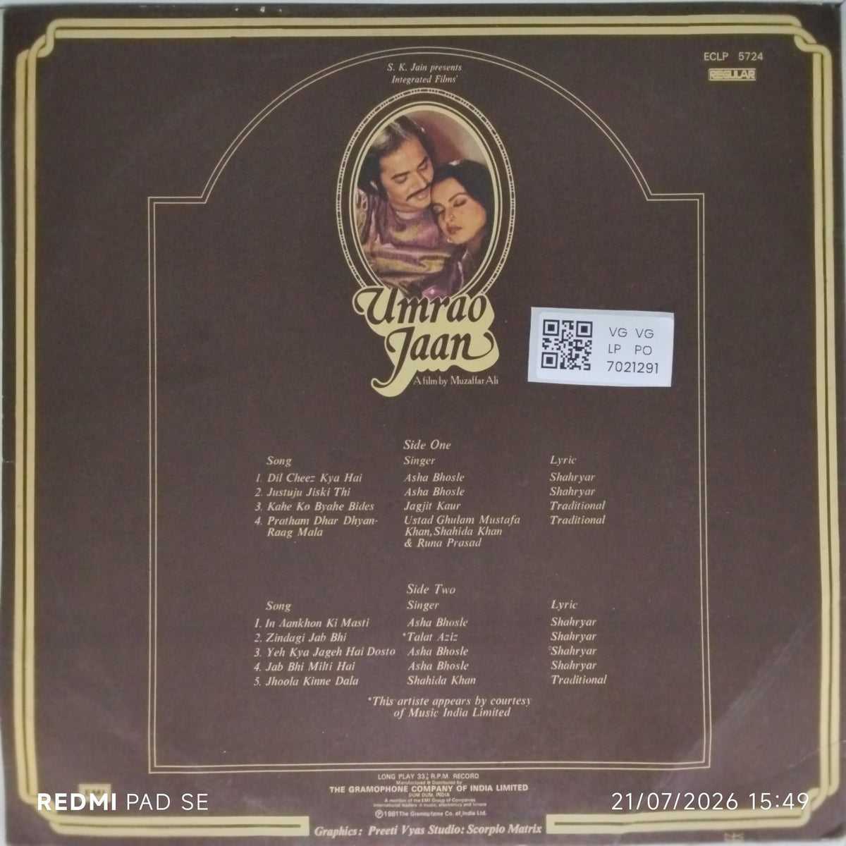 Khaiyyaam - Umrao Jaan (Vinyl)