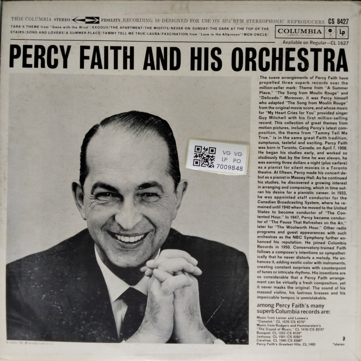 Percy Faith And His Orchestra - Tara's Theme From Gone With The Wind (Vinyl)