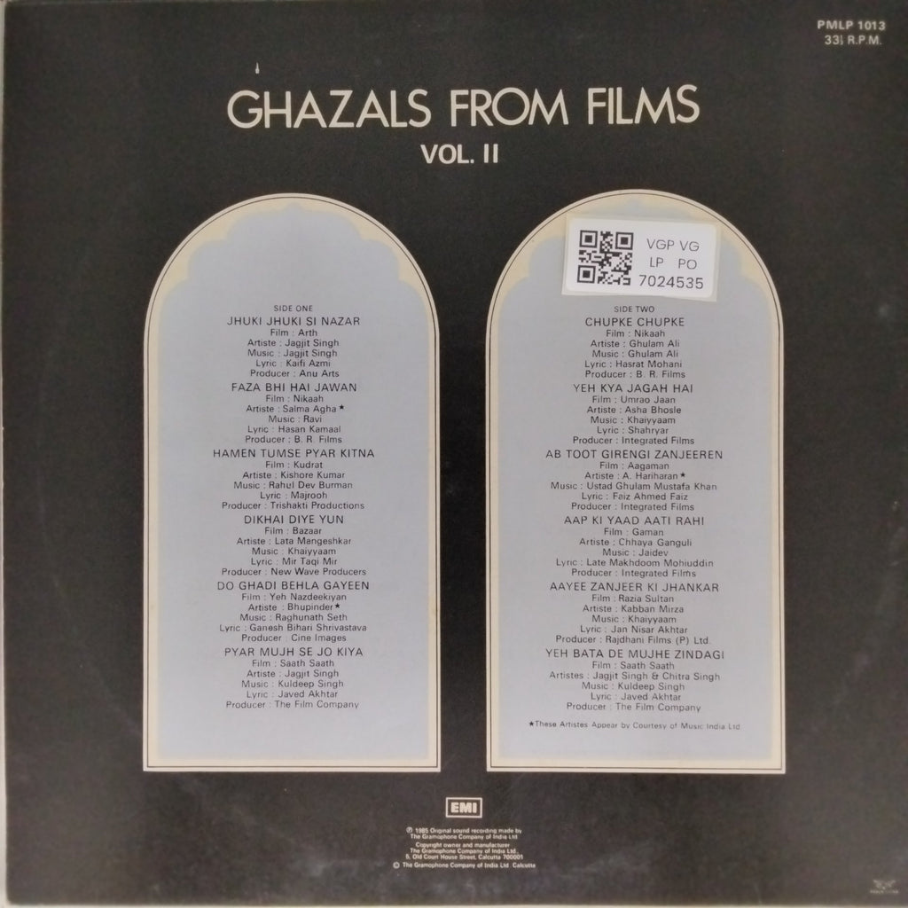 Various - Ghazals From Films Vol. II (Vinyl)