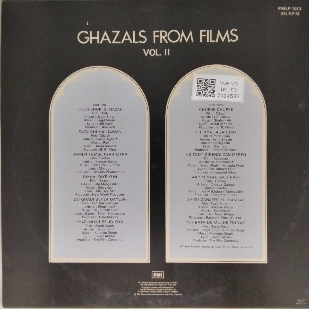 Various - Ghazals From Films Vol. II (Vinyl)