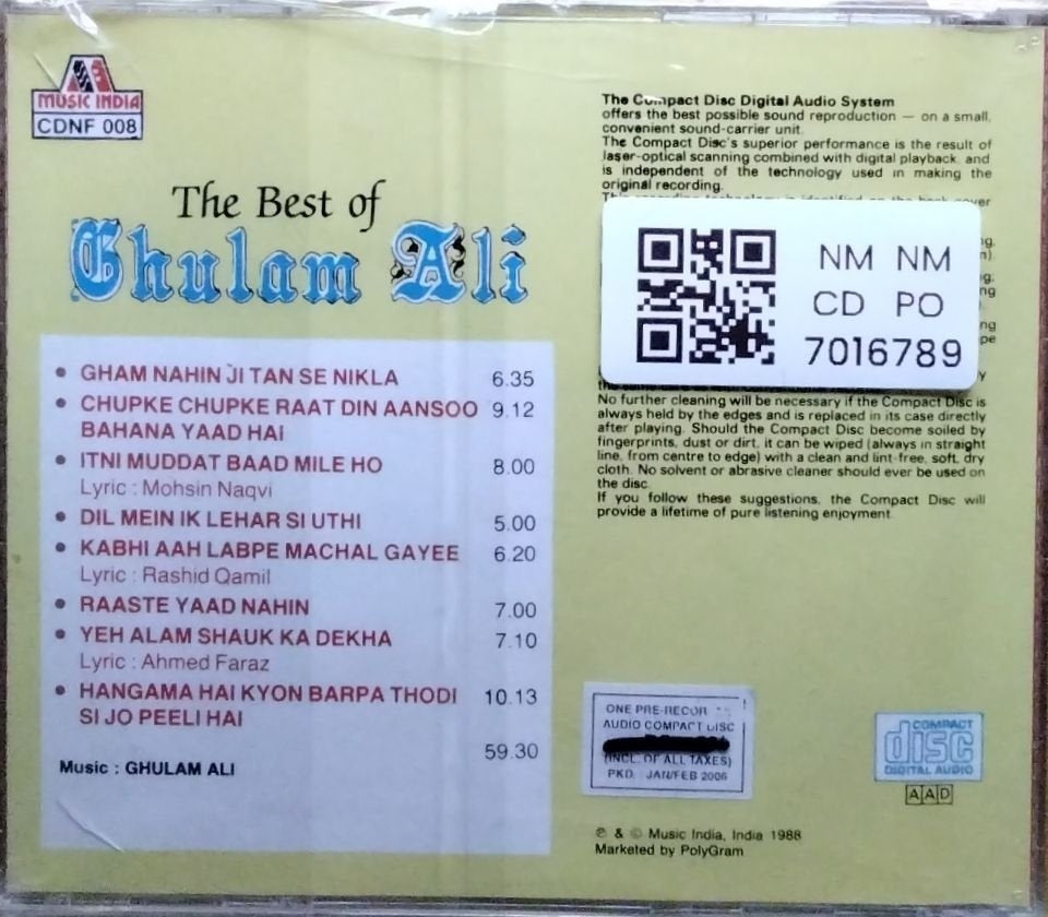 Ghulam Ali - The Best of Ghulam Ali (CD)