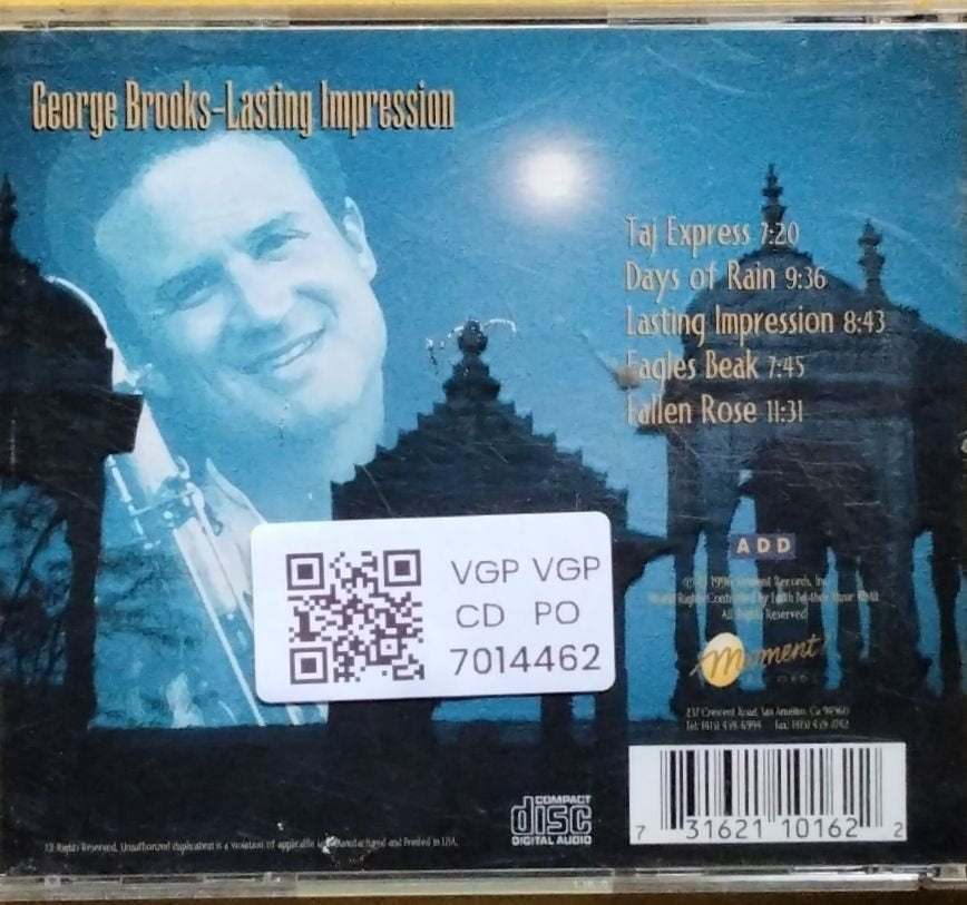 George Brooks, Krishna Bhatt, Zakir Hussain - Lasting Impression (CD)