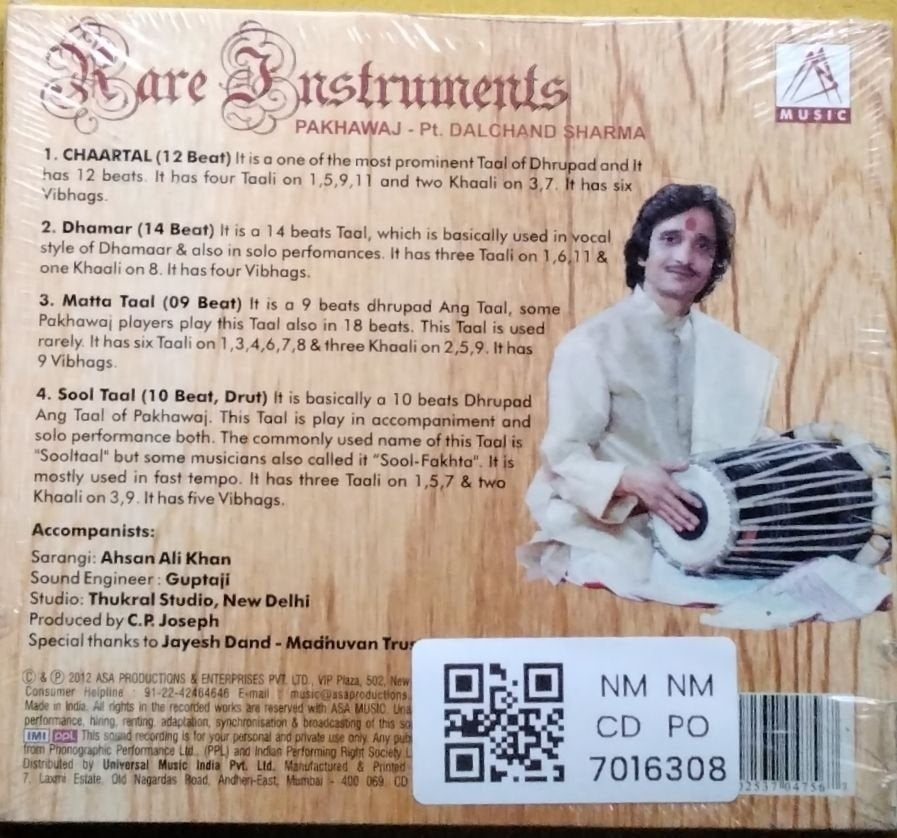 Pt. Dalchand Sharma - Rare Instruments: Pakhawaj (CD)