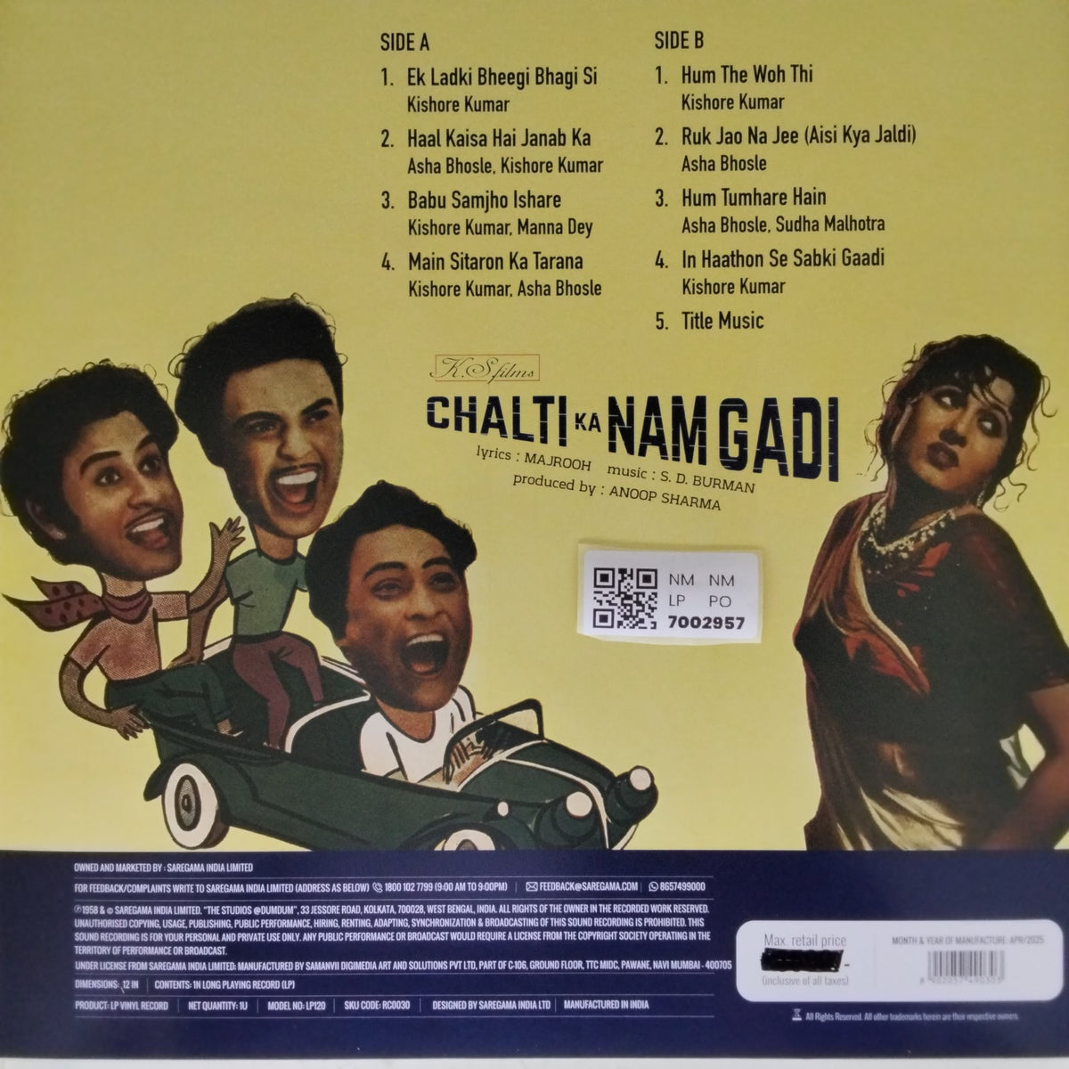 S. D. Burman - Chalti Ka Nam Gadi (Vinyl)