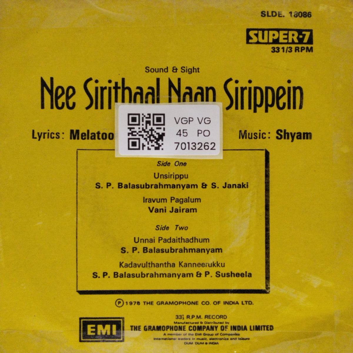 Shyam - Nee Sirithaal Naan Sirippein (45-RPM)
