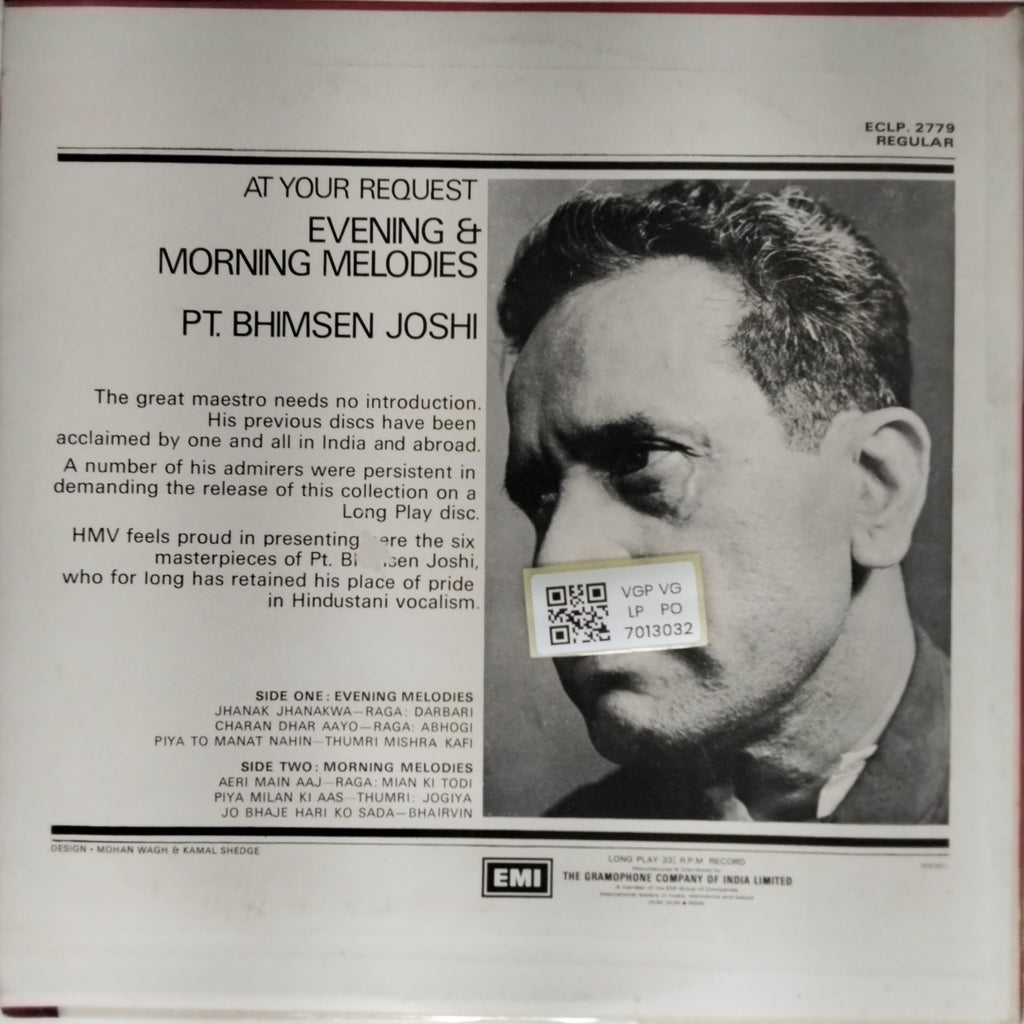 Bhimsen Joshi - At Your Request Evening And Morning Melodies (Vinyl)