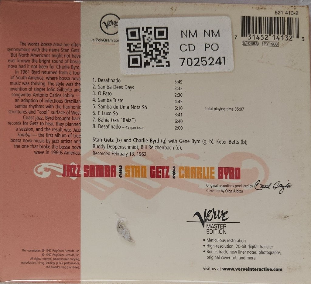 Stan Getz, Charlie Byrd - Jazz Samba (CD)