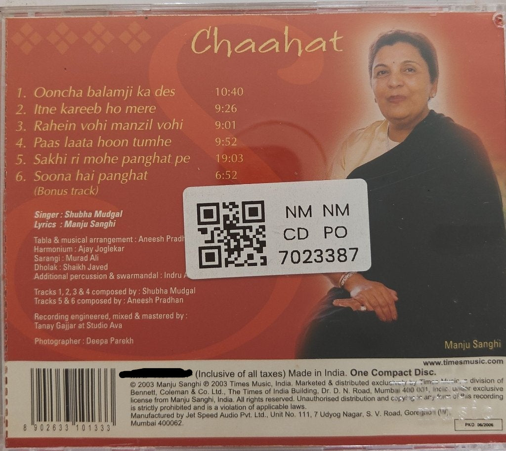 Shubha Mudgal - Chaahat (CD)