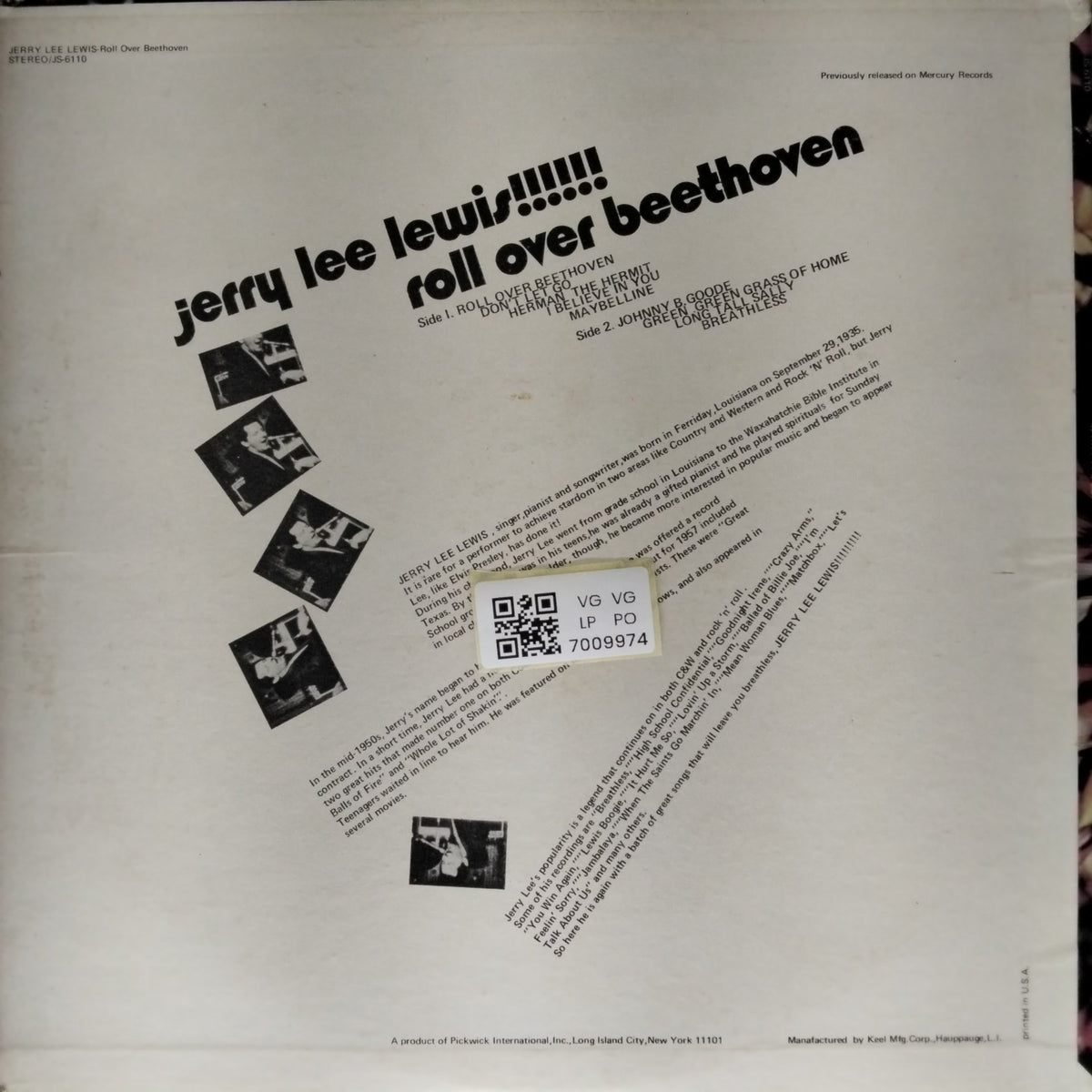 Jerry Lee Lewis - Roll Over Beethoven (Vinyl)