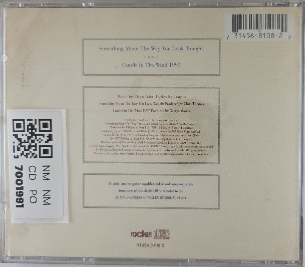 Elton John - Something About The Way You Look Tonight / Candle In The Wind 1997 (CD)
