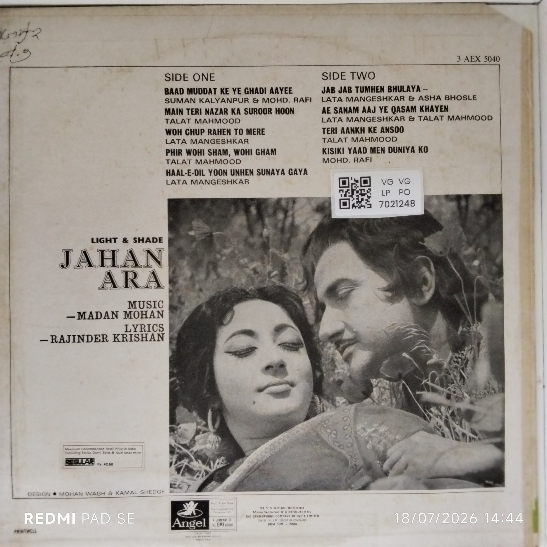 Madan Mohan - Jahan Ara (Vinyl)