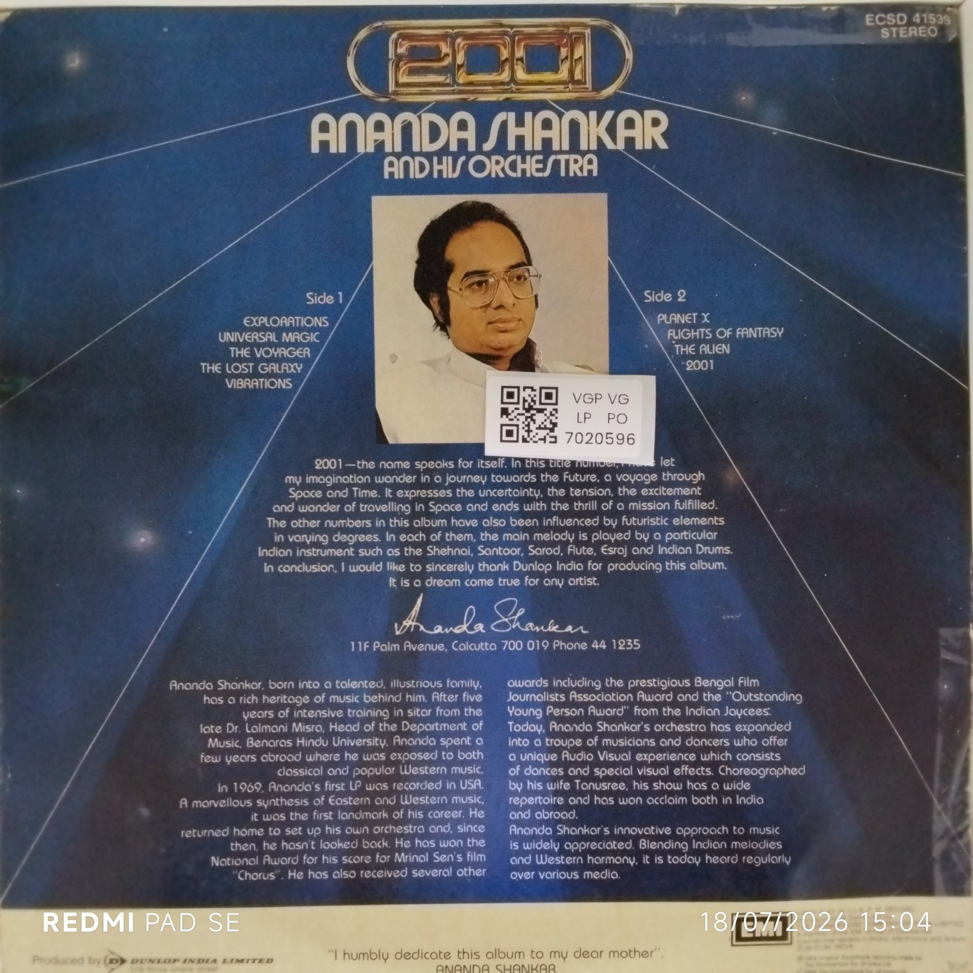 Ananda Shankar - 2001 (Vinyl)