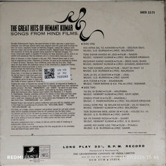 S. D. Burman, Hemant Kumar, Timir Baran, S. K. Pal, C. Ramchandra - The Great Hits Of Hemant Kumar: Songs From Hindi Films (Vinyl)