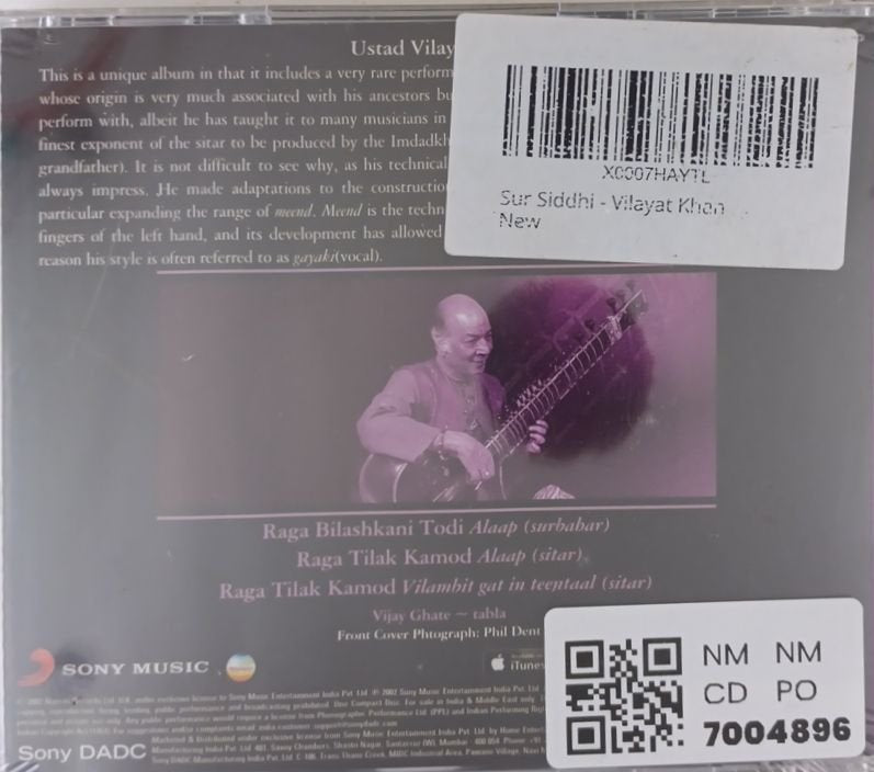 Ustad Vilayat Khan - Sur Siddhi (CD)