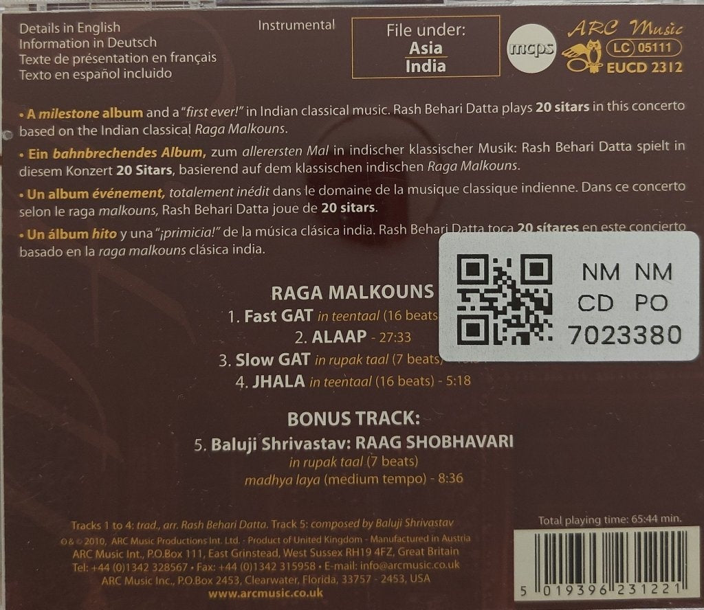Rash Behari Datta - 20 Sitars (CD)