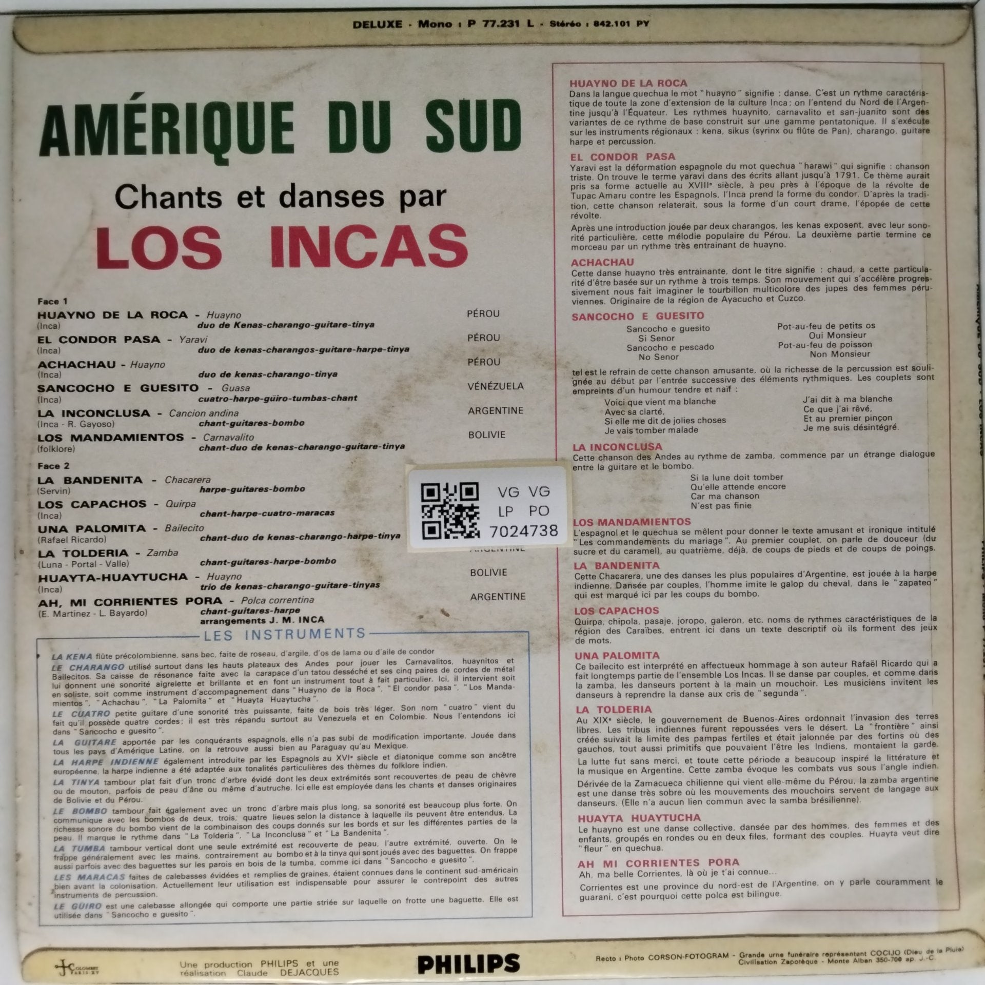 Los Incas - Amérique du Sud (Vinyl)