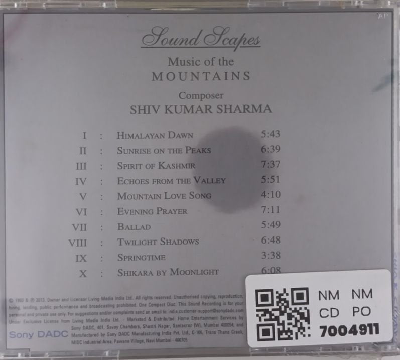 Shiv Kumar Sharma - Sound Scapes Music of the Mountains (CD)