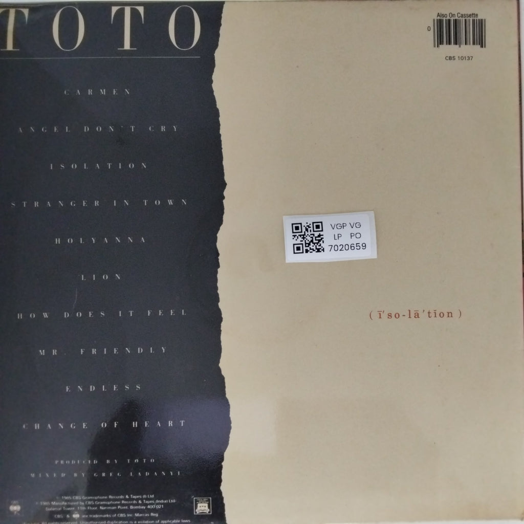 TOTO - Isolation (Vinyl)