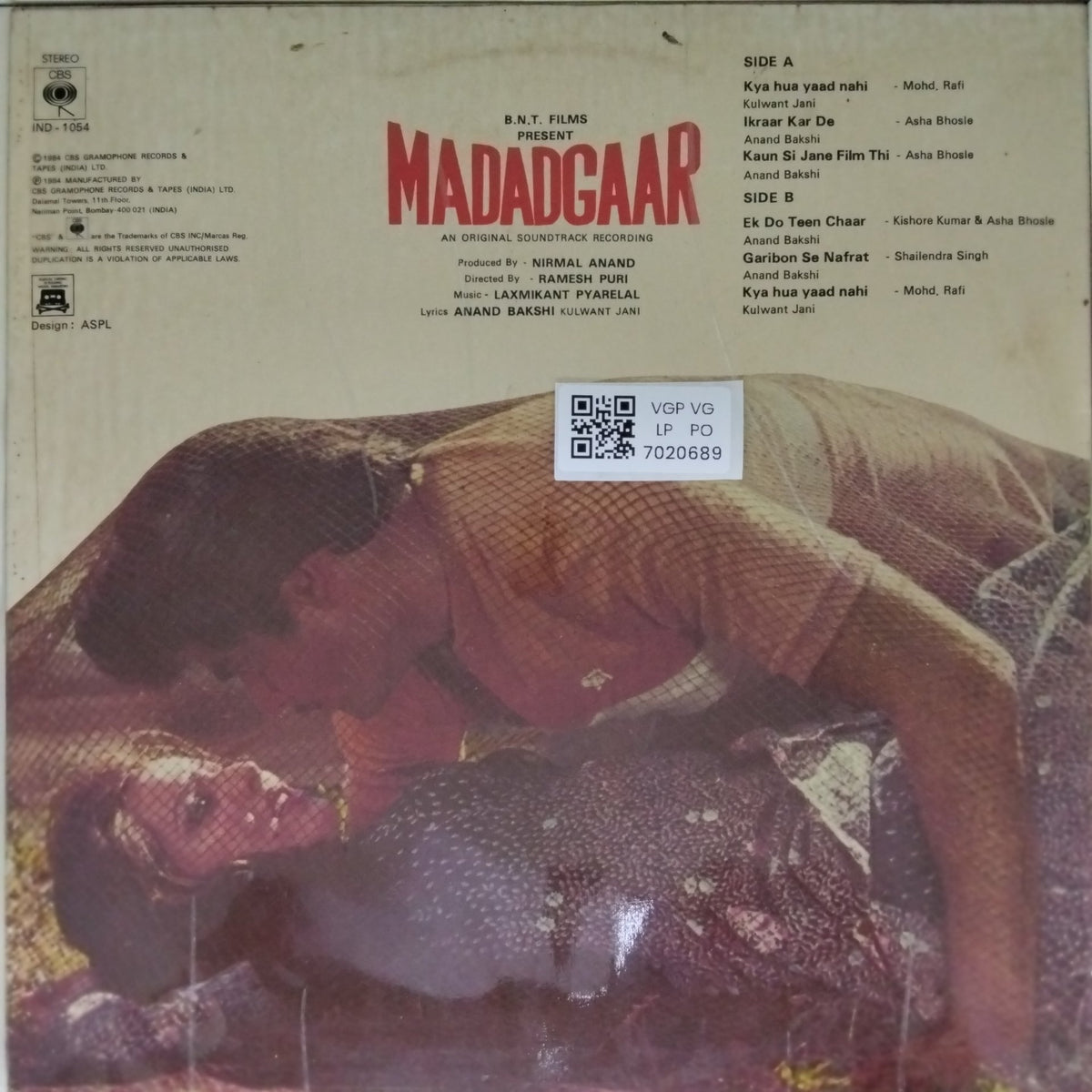 Laxmikant Pyarelal - Madadgaar (Vinyl)