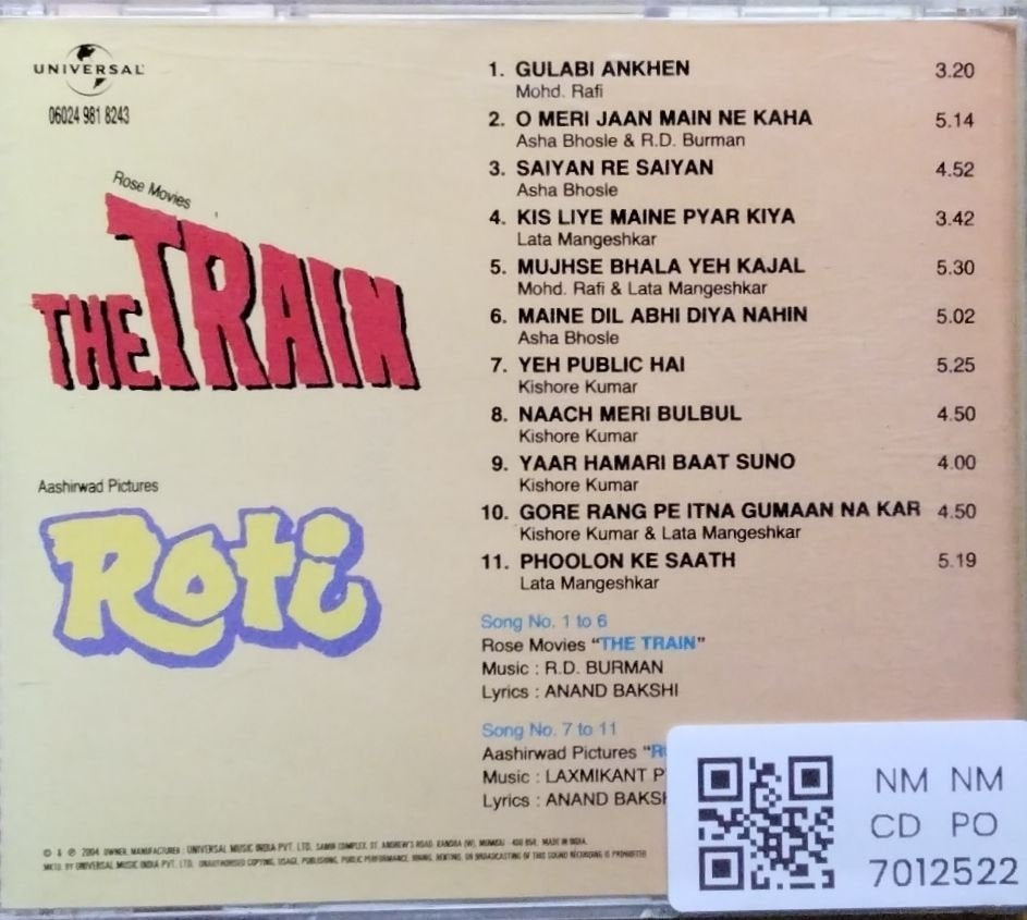 R.D. Burman, Laxmikant Pyarelal - The Train / Roti (CD)