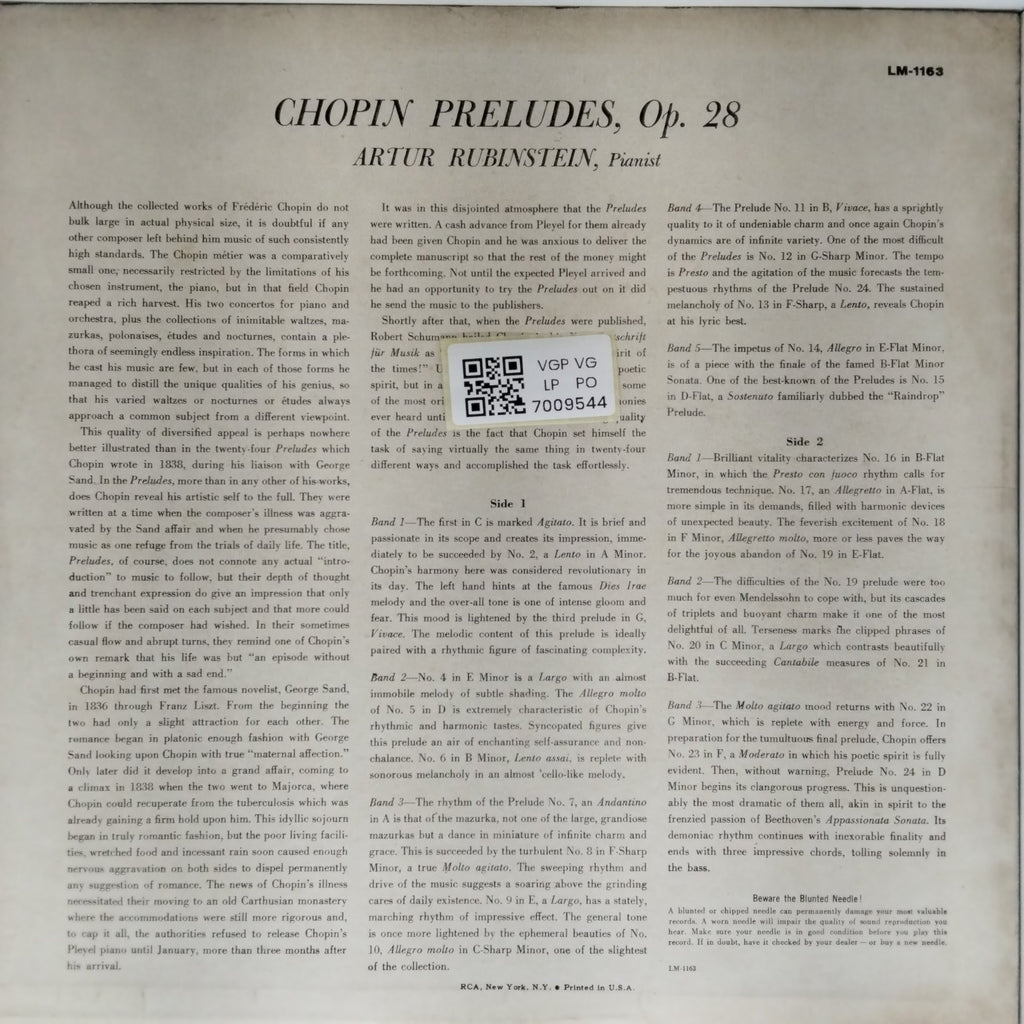 Artur Rubinstein - Chopin Preludes (Vinyl)