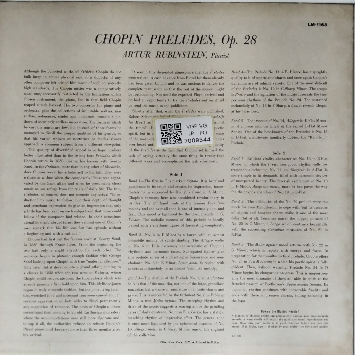 Artur Rubinstein - Chopin Preludes (Vinyl)