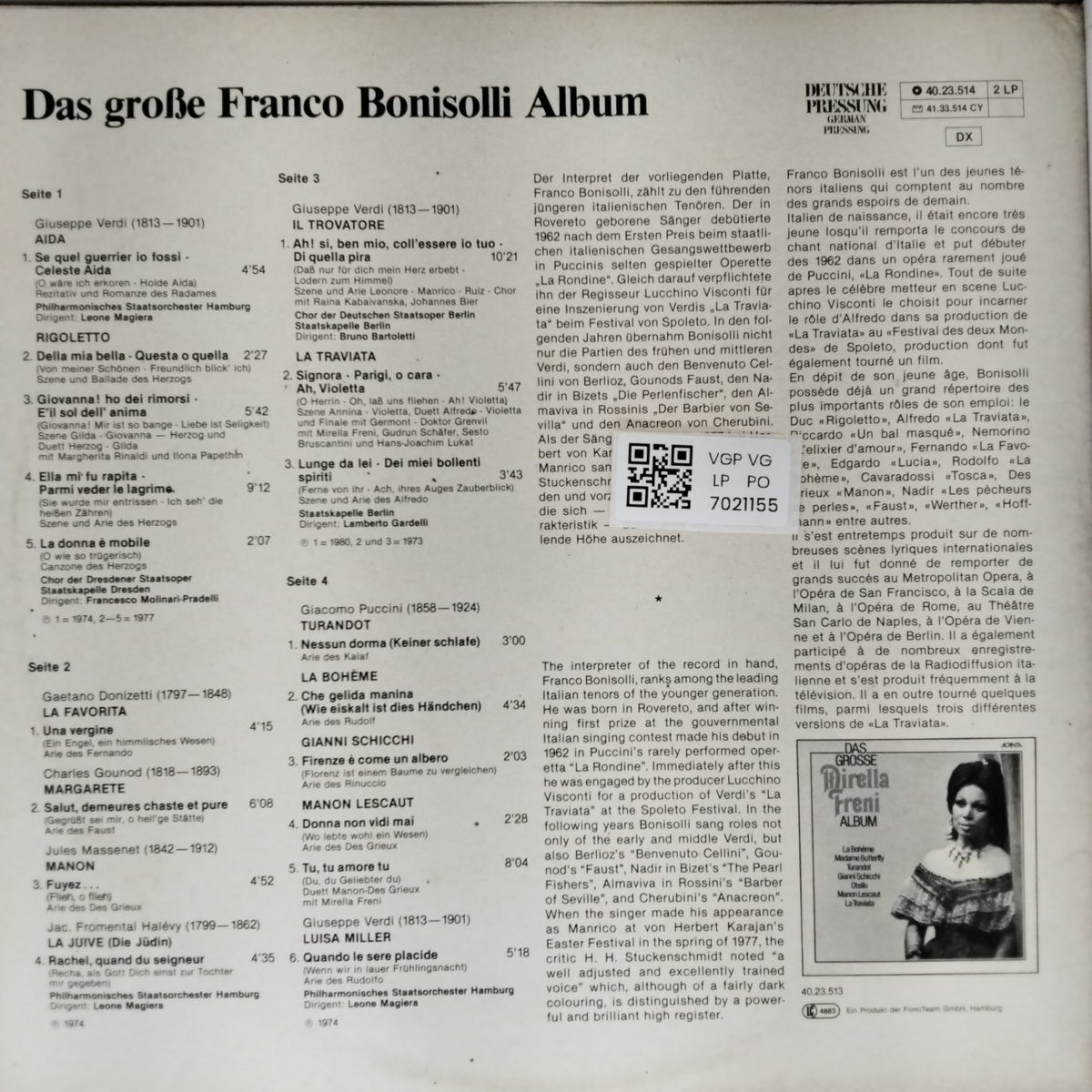 Franco Bonisolli - Das große Franco Bonisolli Album (Vinyl)