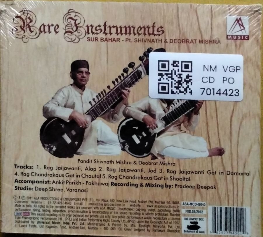 Pt. Shivnath Mishra, Deobrat Mishra - Rare Instruments: Surbahar (CD)