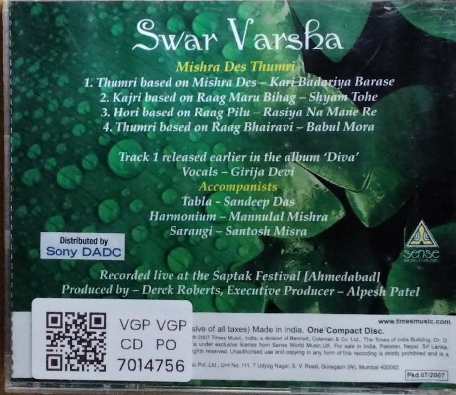 Girija Devi - Swar Varsha (CD)