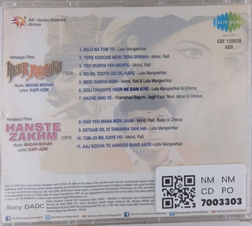 Madan Mohan - Hanste Zakhm (CD)