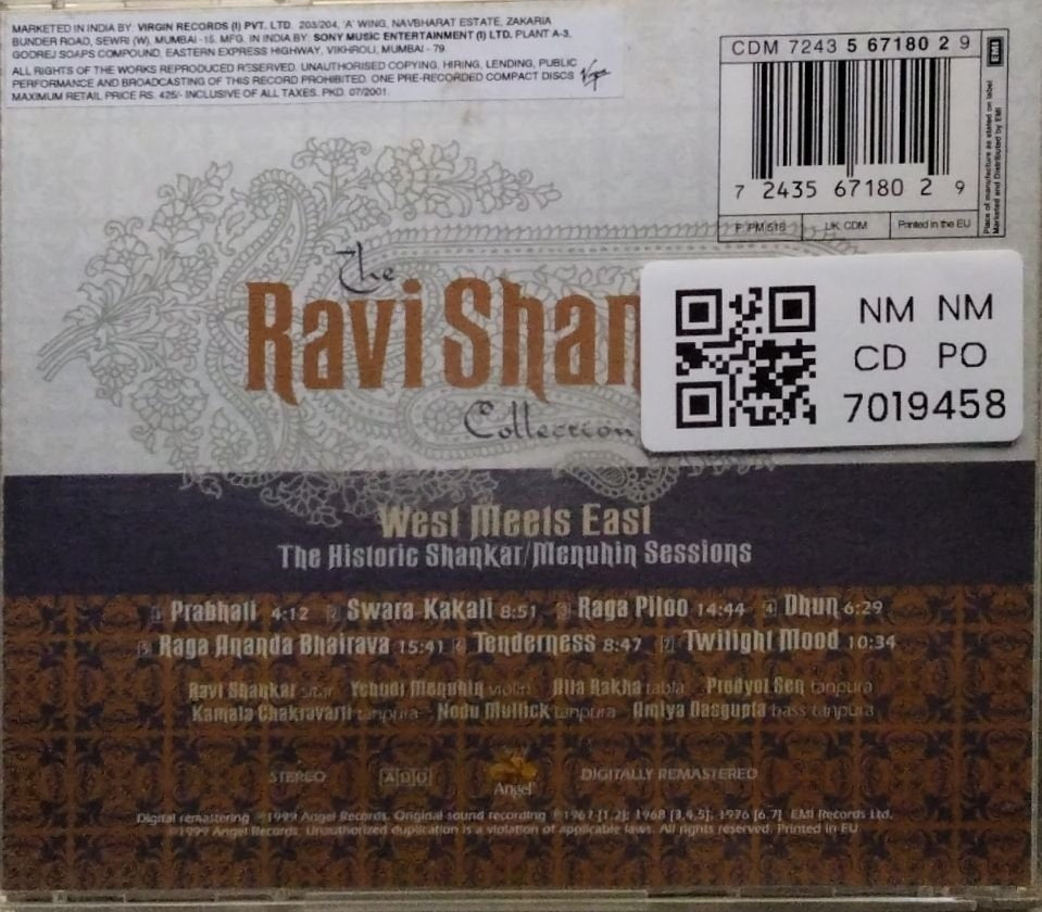 Ravi Shankar - West Meets East: The Historic Shankar/Menuhin Sessions (CD)