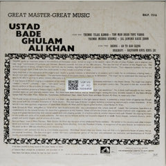 Ustad Bade Ghulam Ali Khan - Ustad Bade Ghulam Ali Khan Sings Thumris (Vinyl)