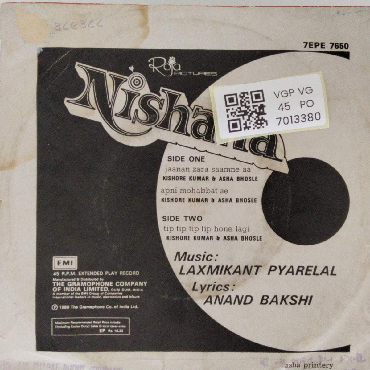 Laxmikant Pyarelal - Nishana (45-RPM)