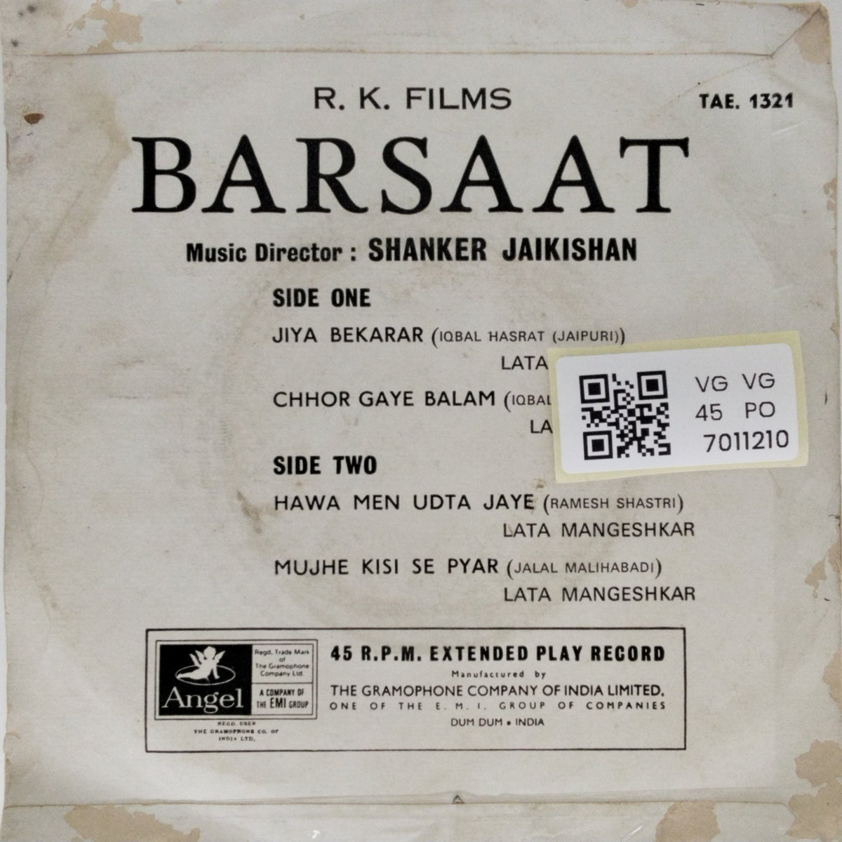 Shanker Jaikishan - Barsaat (45-RPM)