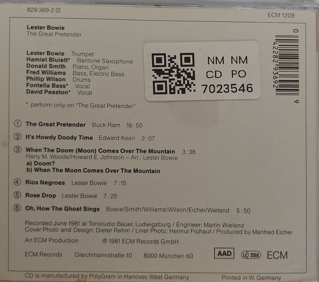 Lester Bowie - The Great Pretender (CD)