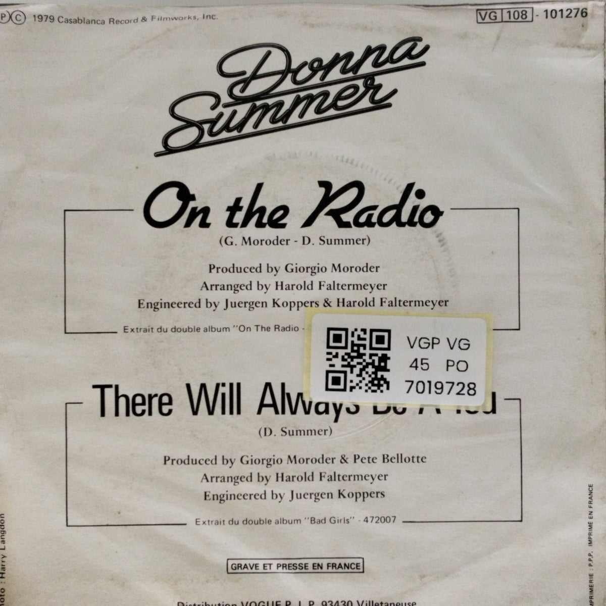 Donna Summer - On the Radio (45-RPM)