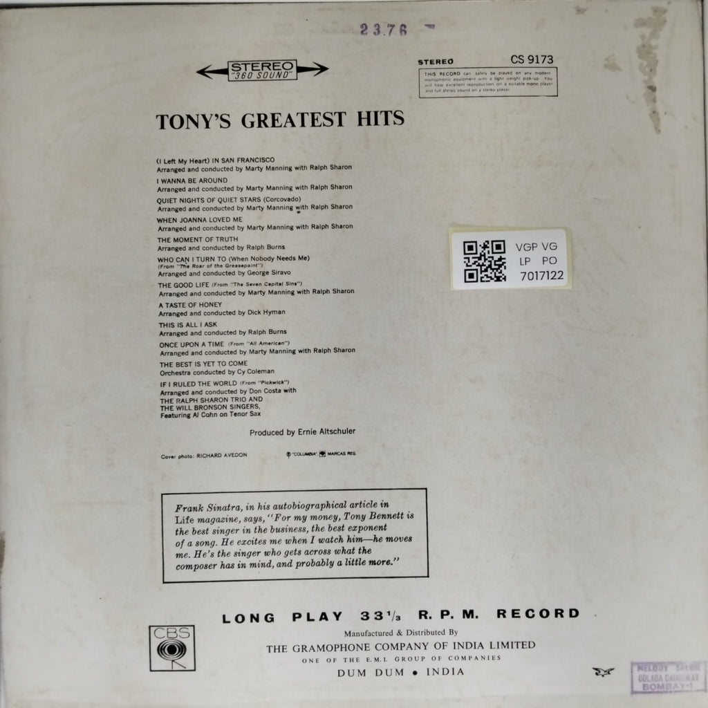 Tony Bennett - Tony's Greatest Hits Volume III (Vinyl)