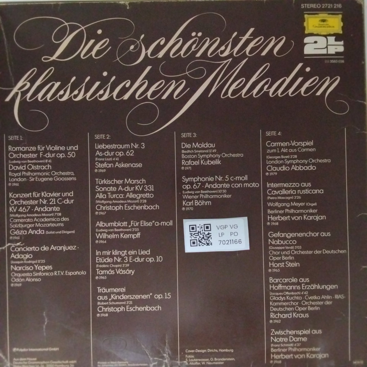 Herbert Von Karajan, Claudio Abbado, Karl Böhm, David Oistrach, Wilhelm Kempff, Narciso Yepes - Die schönsten klassischen Melodien (Vinyl)