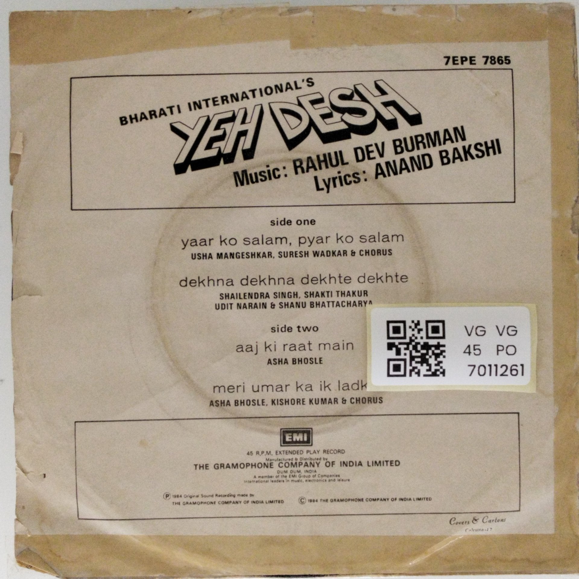 Rahul Dev Burman - Yeh Desh (45-RPM)