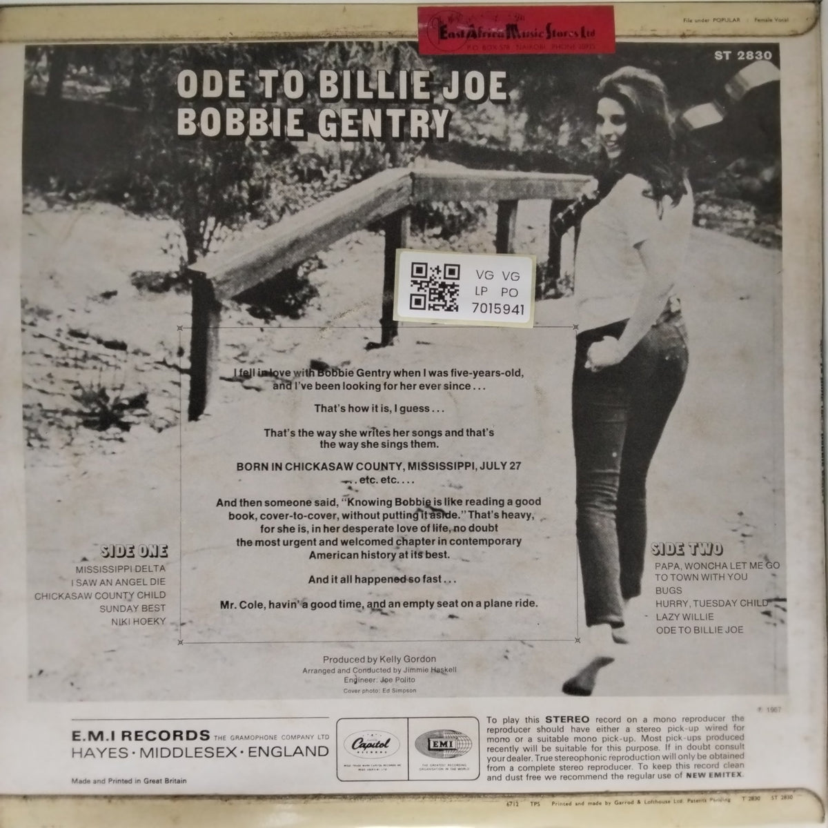 Bobbie Gentry - Ode to Billie Joe (Vinyl)