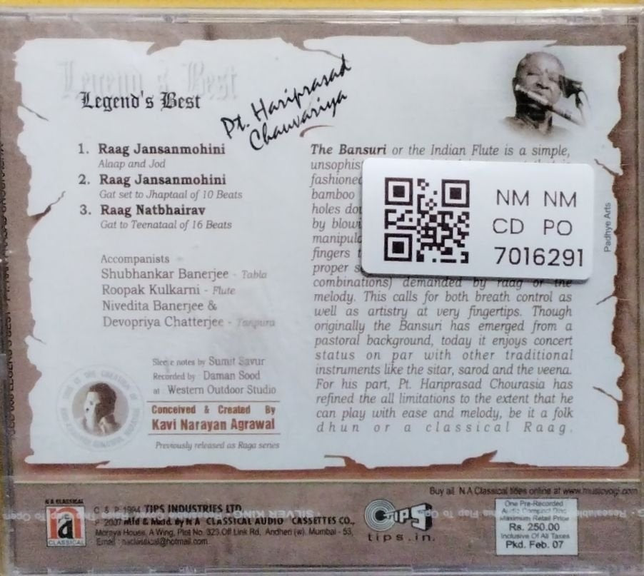 Pt. Hariprasad Chaurasia - Legend's Best (CD)